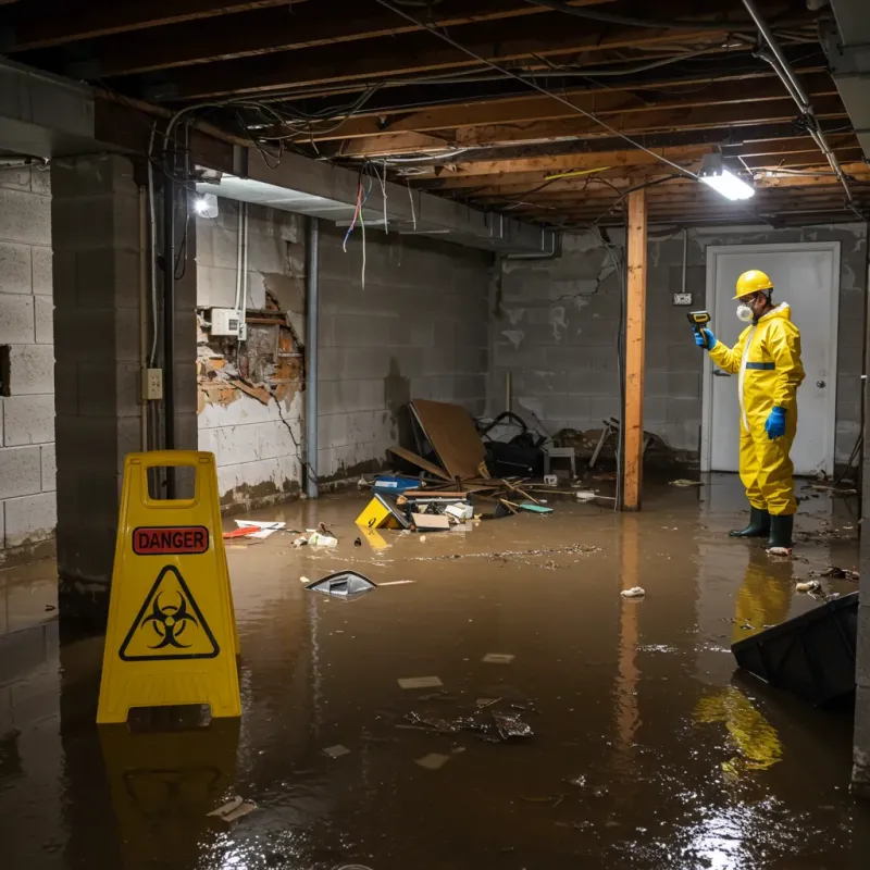 Flooded Basement Electrical Hazard in Broadway, NC Property